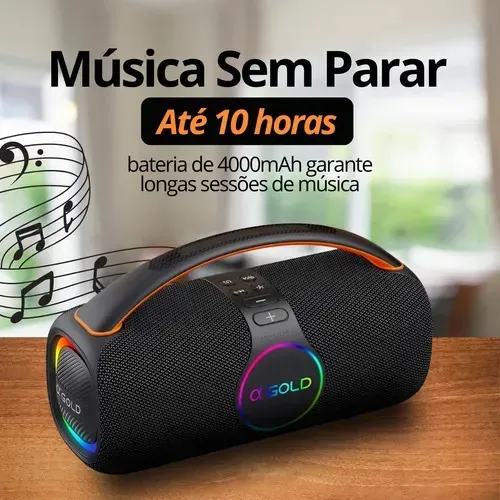 Novo Caixa De Som Bluetooth Portátil 80w Ipx6 A Gold Sm-32a Alta