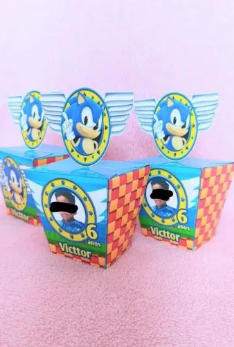 Caixinhas personalizadas Sonic com foto