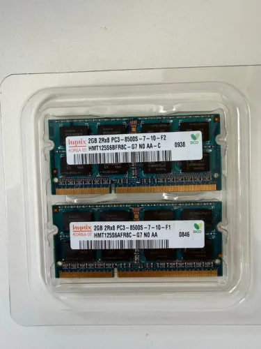 Memória Hynix 2GB (2Rx8) DDR3 PC3?8500S - Kit 2x2GB (Notebook)
