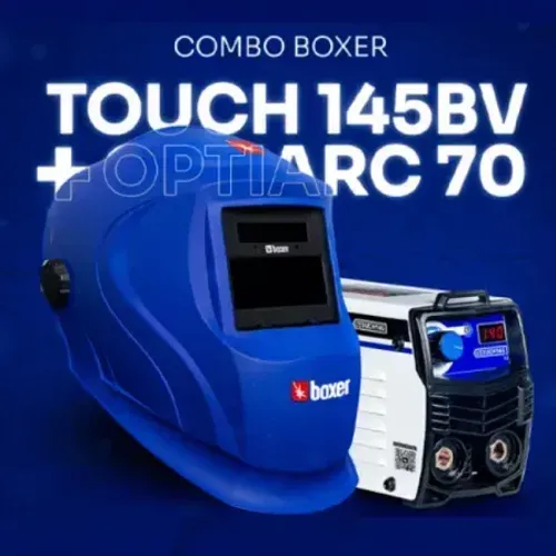 Combo Máquina de Solda Inversora Touch 145 140A 220V e Máscara de Solda Optiarc 70 Boxer