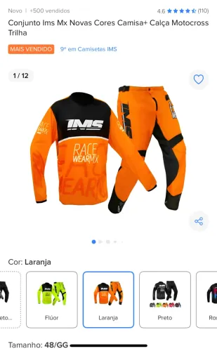 Conjunto trilha IMS laranja 