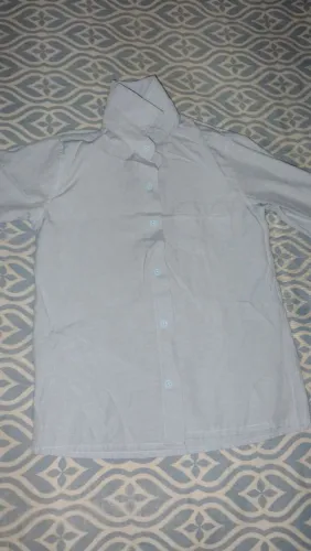 Camisa Social Manga Longa Azul bebê tamanho 8 anos