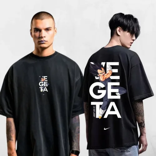 Camiseta oversize vegeta M frente costas just