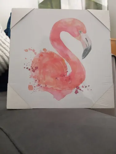 Quadro Decorativo Flamingo Aquarela
