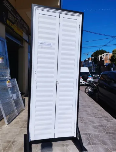 PORTA CAMARÃO ALUMÍNIO BRANCO 2.10X60,70 OU 80CM