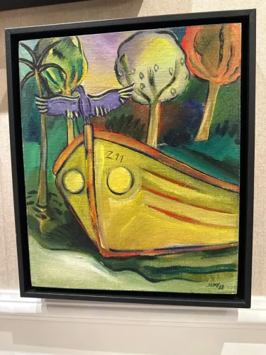 Quadro pintura óleo sobre Eucatex, do pintor catarinense Semy Braga.