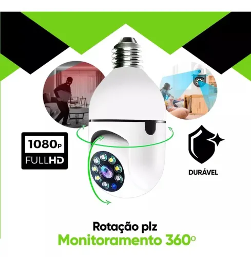 Câmera de Segurança Lâmpada Full HD 360°