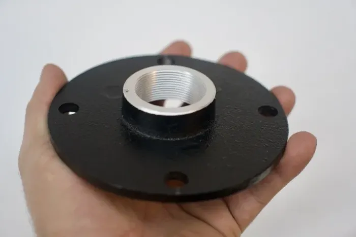 Kit 2 flanges adaptadores (em metal) de drive de 1" (rosca fêmea) para corneta de 2"