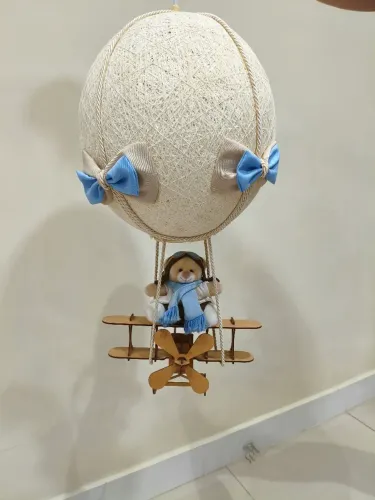 Lustre luminária balão Avião urso infantil bebê