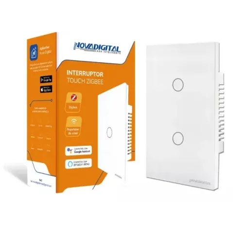 Interruptor Inteligente 2 teclas NovaDigital zigbee ou Wi-fi