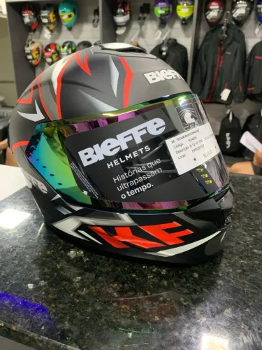 CAPACETE BIEFFE B-12 KF PRETO FOSCO/VERMELHO 60