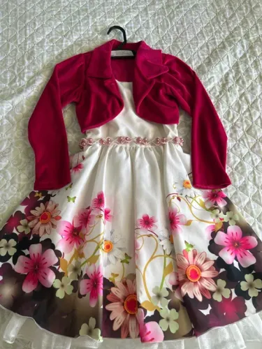 Vestido Infantil com Bolero - Floral - Festa