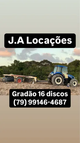 Aluguel Horas Trator Gradão 16 discos e roçadeira disponíveis