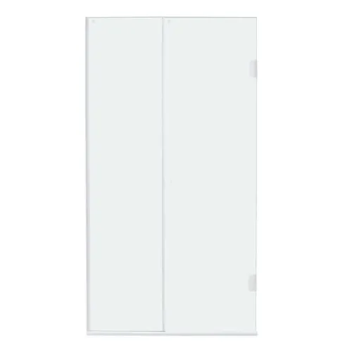 box para banheiro 90x185 cm vidro incolor frontal de abrir 2 folhas branco Basic speed tem