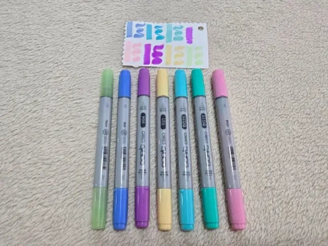 Marcadores Copic cores pastel para uso profissional! kit com 7 cores