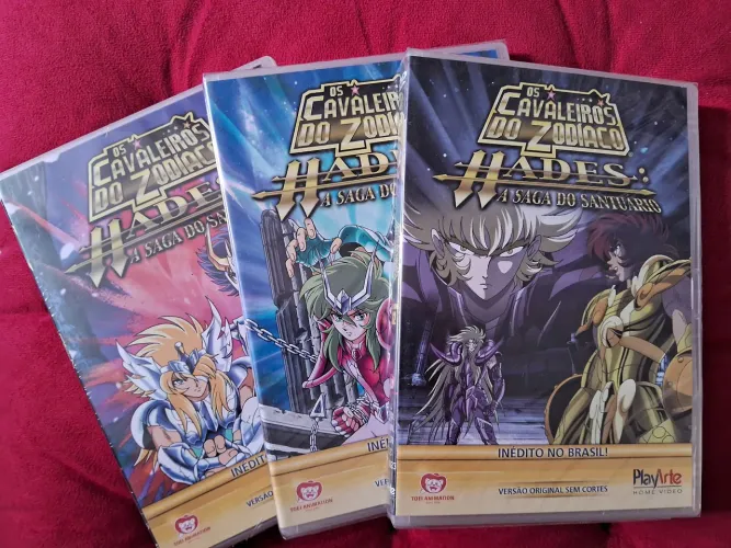 3 DVDs Cavaleiros do Zodíaco - Hades: Saga do Santuário