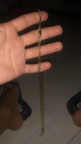 Corrente tijolinho banhada ouro 18k