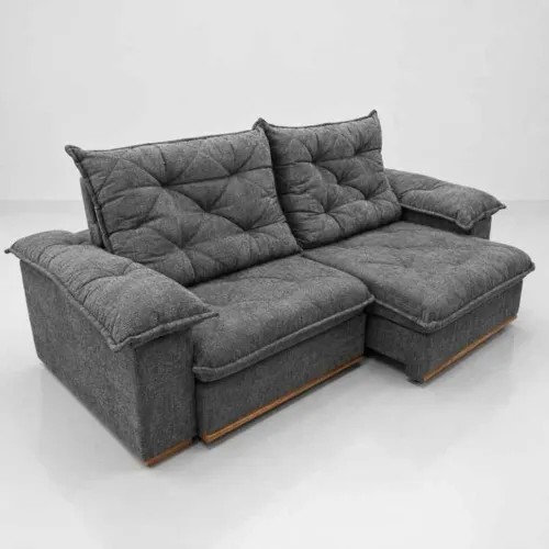 Estofado Retratil Reclinavel Luxo Cinza 250m Molas Ensacadas s55