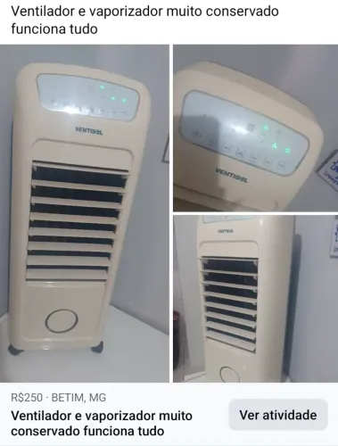 Ventilador e vaporizador funciona tudo