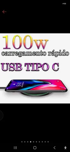2 Carregador por indução 100w e adaptador universal samsung xiaomi suporte base.