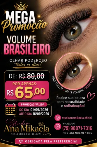 Extensão de cílios volume brasileiro