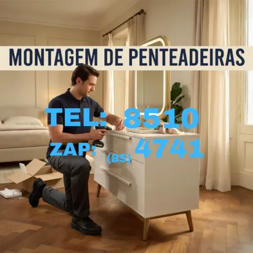 Montador de móveis. Montagem segura com atenção a cada detalhe.