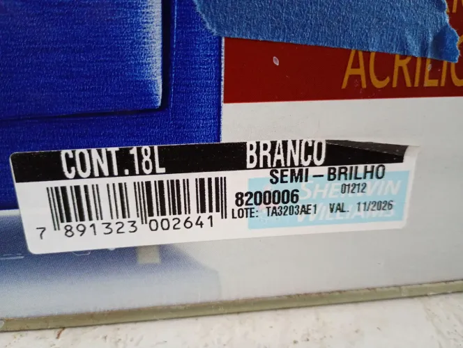 Tinta branca semi brilho 18L lacrada 