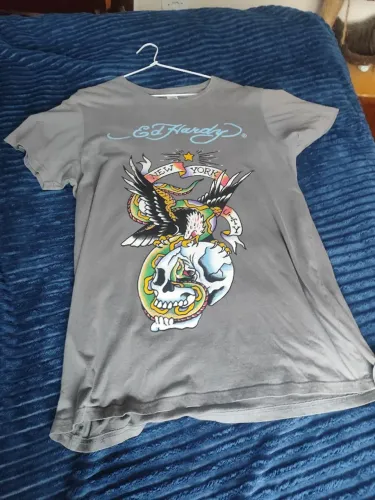 Camiseta Ed Hardy By Christian Audigier chumbo New York Tam XLL