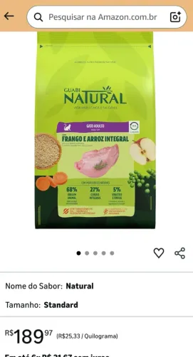 RAÇÃO PARA GATO NATURAL GUABI