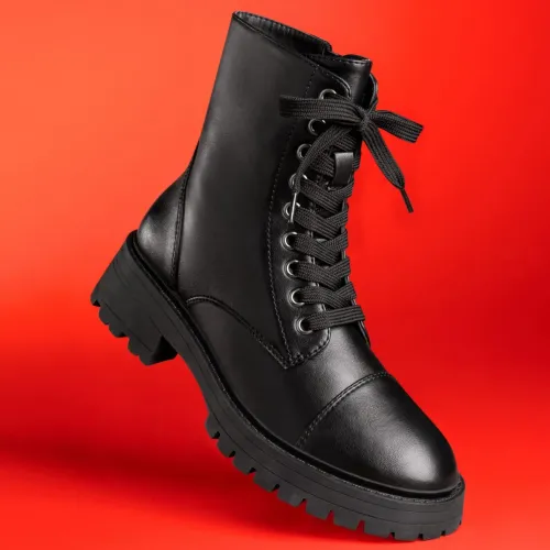 bota coturno Anacapri preta tratorada