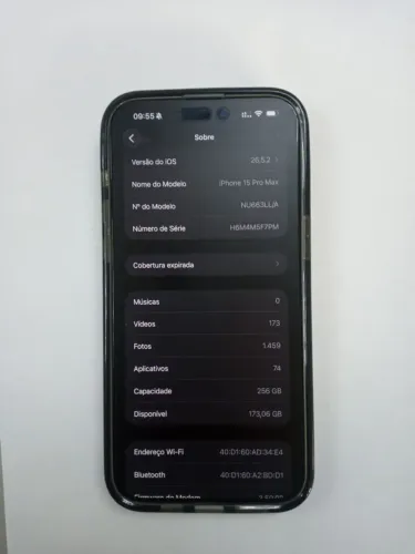 IPHONE 15 PRO MAX 256GB -87% BATERIA (NFC NÃO FUNCIONA)