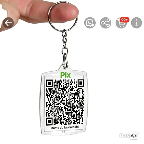 Chaveiro 5x4 cm QR CODE Pix & wi-fi personalizados