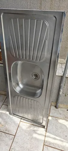 Tampão de pia inox 120 cm, quase nova