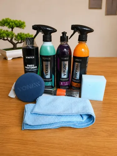 Kit Vonixx Completo para Estética Automotiva - Lavagem + Brilho + Pretinho