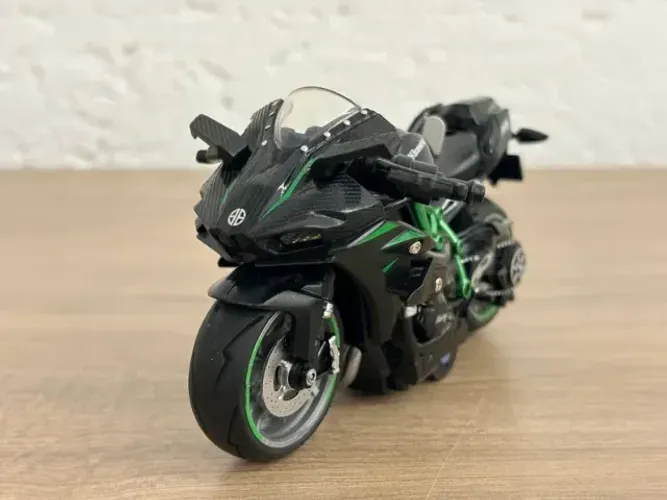 Moto Ninja preto 1:14 som e luz ( com acelerador )