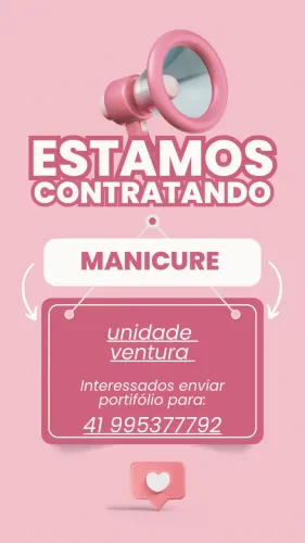 Contrata manicure para o Shopping Ventura