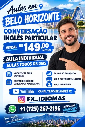 PROFESSOR INGLÊS PARTICULAR EM BELO HORIZONTE 