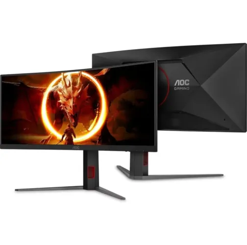 Monitor Gamer Curvo AOC Agon 34? Ultrawide WQHD 180Hz com 0.5 fast va Preto leia sobre