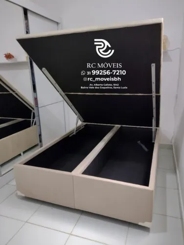 Cama box Baú De casal 1.38x1.88 Bipartido Blindado com Pistão a Gás - Promocao