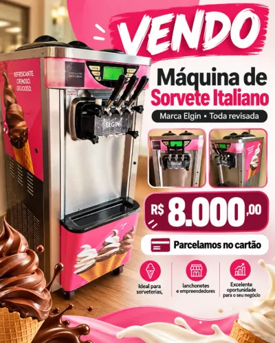 MÁQUINA DE SORVETE ITALIANO - ELGIN
