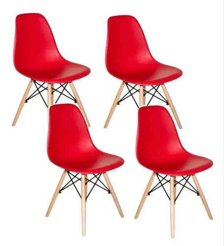 Vendo kit Cadeiras de jantar vermelho x 04 unidades