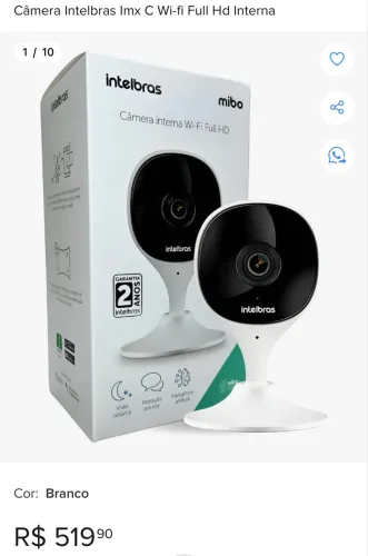 Câmera de Segurança Inteligente Intelbras iM3 C Branca