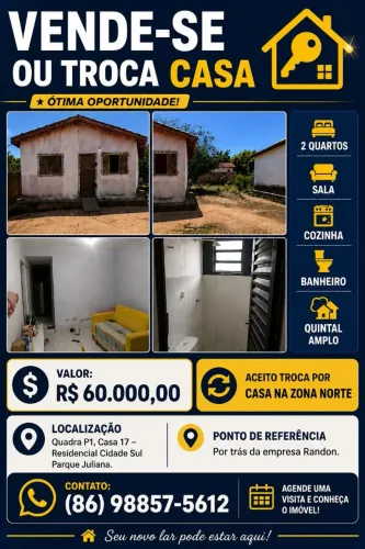 Casa a venda ou troca