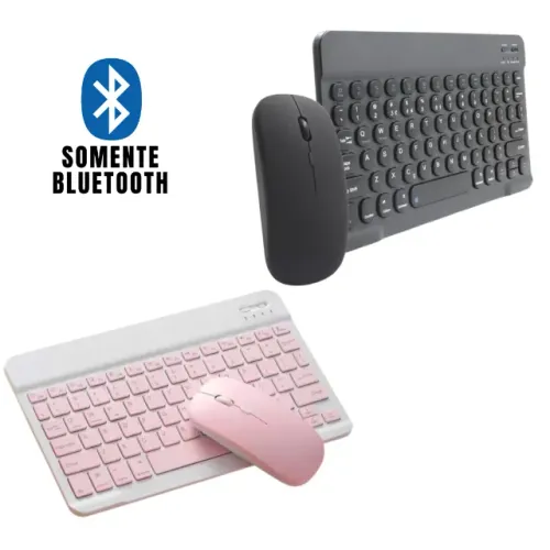 Teclado e Mouse Bluetooth Sem Fio p/ Tablet e Celular *NOVO*