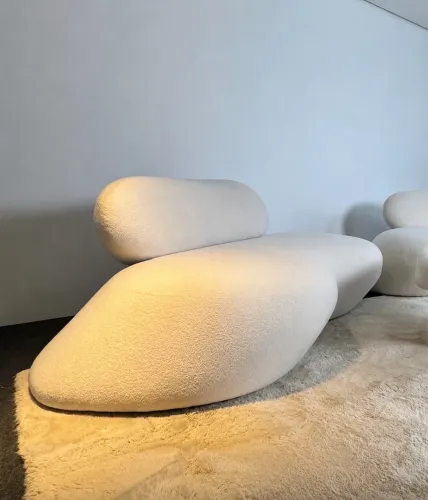 Sofá curvo em boucle 1,80 m 