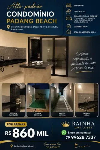Térreo de alto padrão CONDOMINIO PADANG - RAINHA DOS LOTES