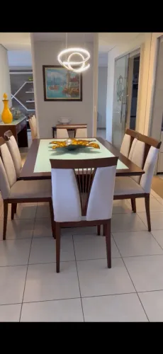 Conjunto sala jantar mesa cadeiras aparador