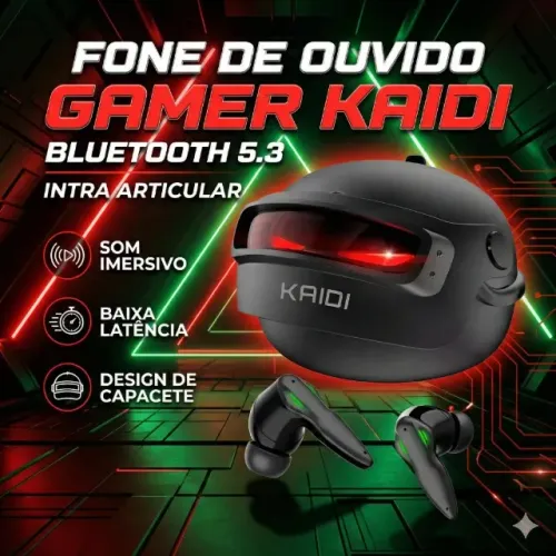 Fone de Ouvido Gamer Bluetooth 5.3 KD-777 Intra-Auricular com Som Épico