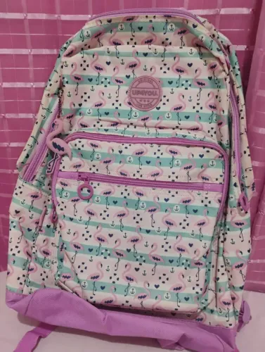 Mochila Escolar Juvenil Up4you Flamingo Luxcel - Ótimo Estado