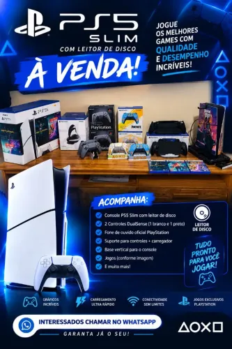 PLAYSTATION 5 SLIM COM LEITOR DE DISCO
